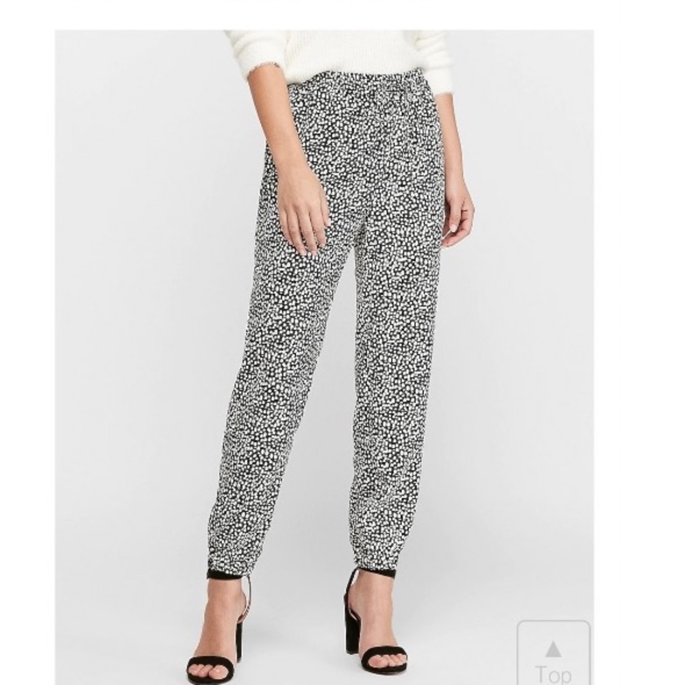 Express High Waisted Dot Print Jogger Pant